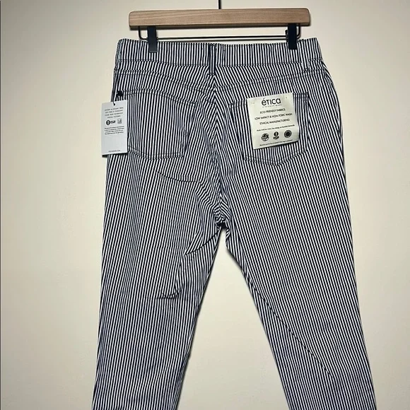 Ética Striped Blue and White Pants Size 4 New With Tags - Picture 6 of 7